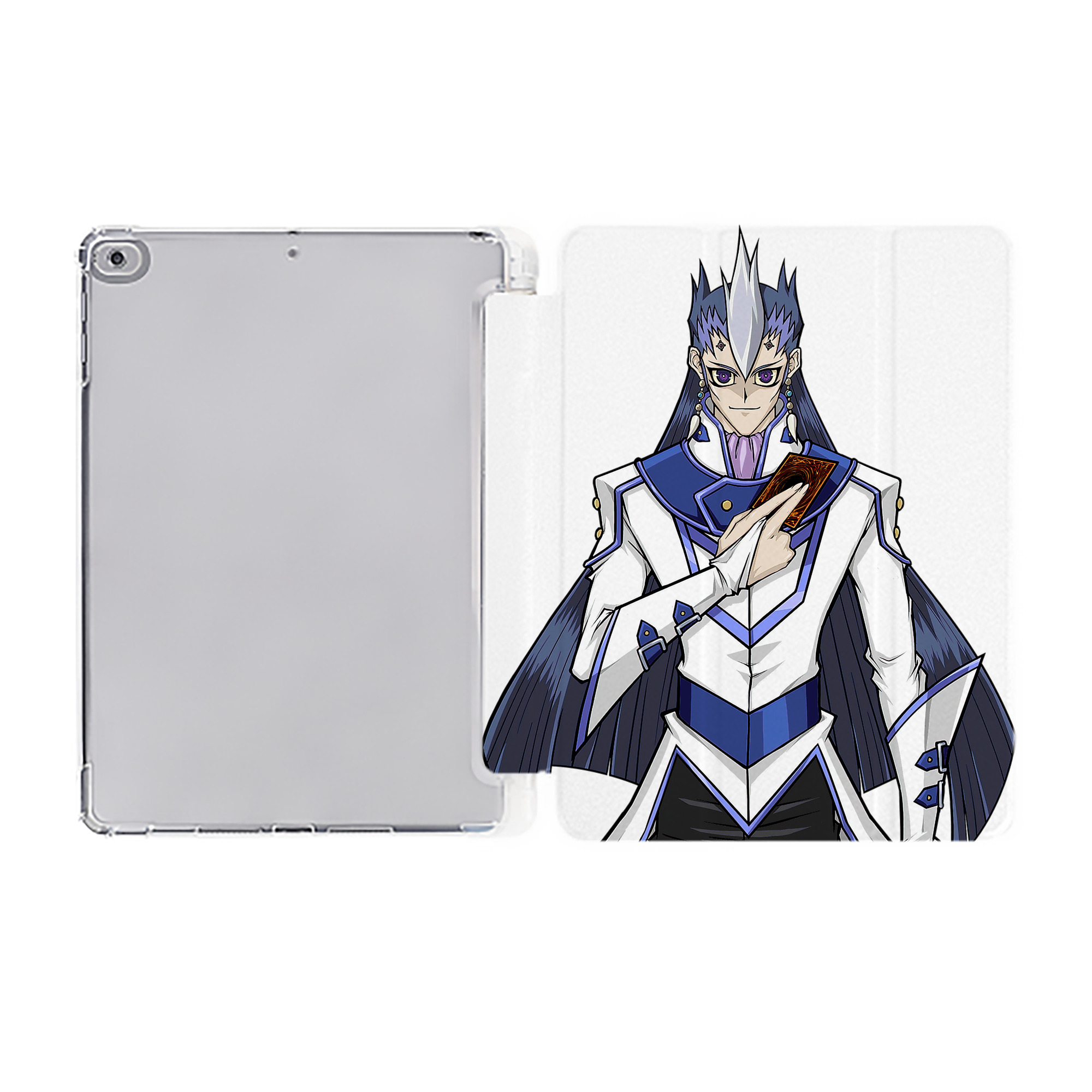 （画像用） 遊☆戯☆王 Yu-Gi-Oh! IPad ケース ペン収納付き 三つ折りスタンド PUレザー×シリコン 対応機種9.5/10.5/10.9インチ